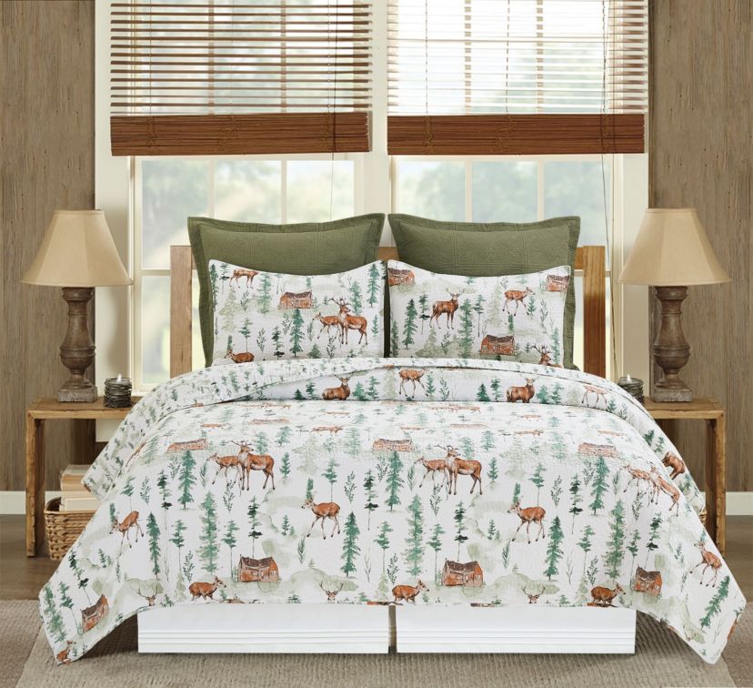 Christopher Forest Reversible Rustic King Quilt Set