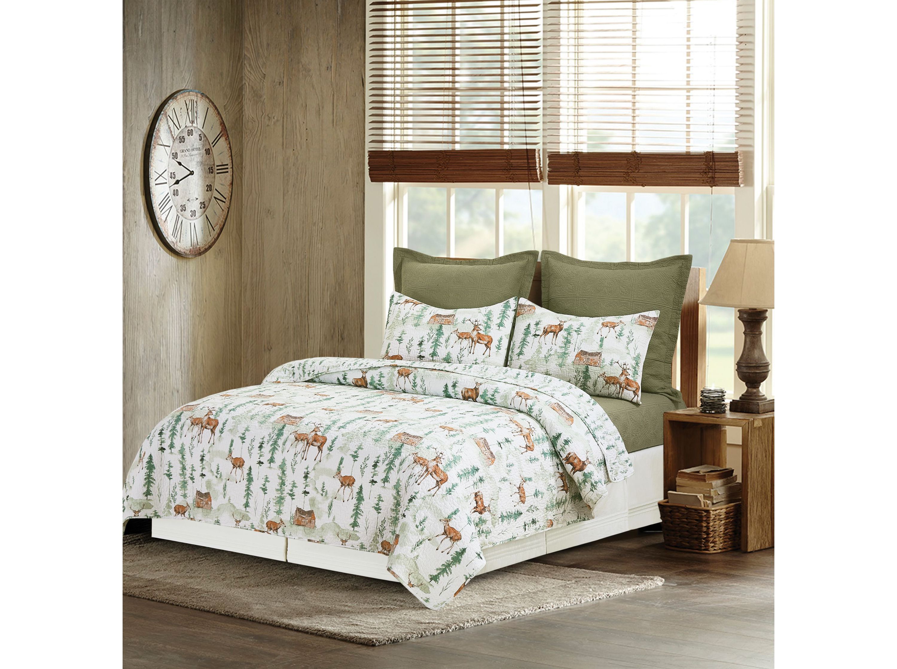 Christopher Forest Reversible Rustic King Quilt Set