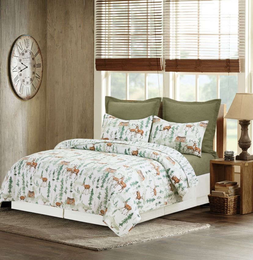 Christopher Forest Reversible Rustic King Quilt Set