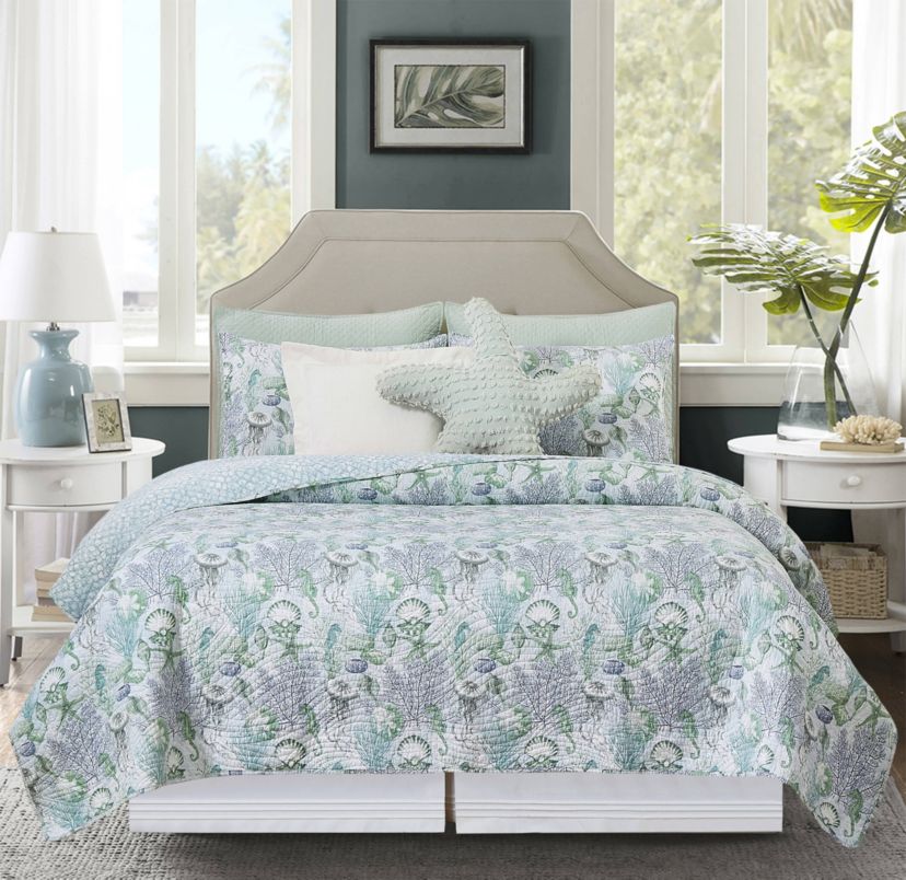 Shoreline Waters Twin 2-Piece Quilt Set