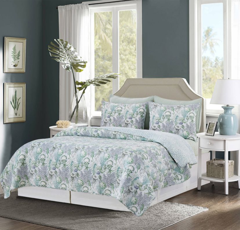 Shoreline Waters Twin 2-Piece Quilt Set