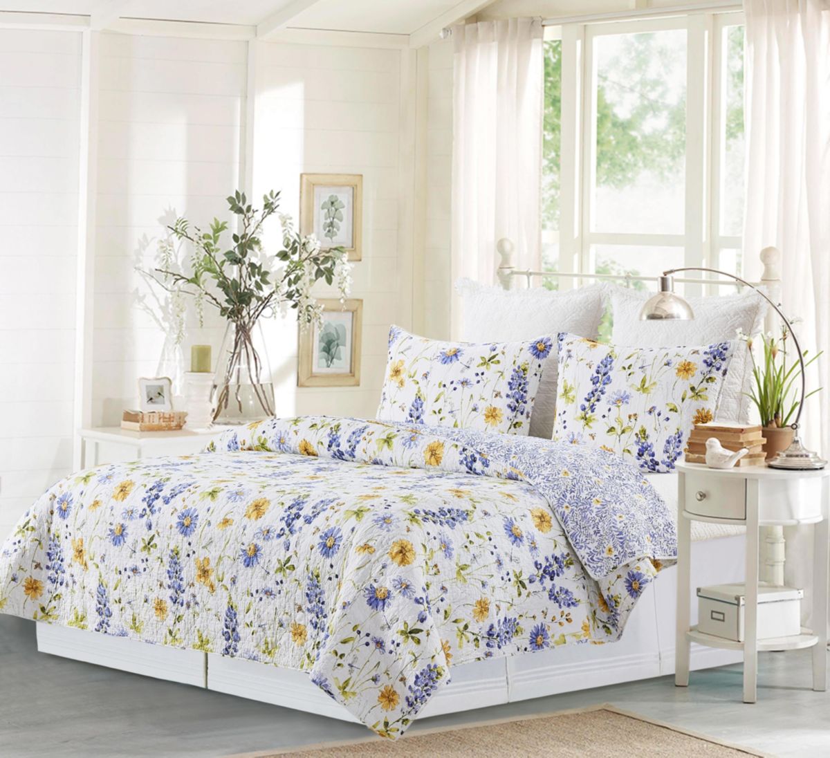 Lovely Blues 3-Piece King Quilt Set