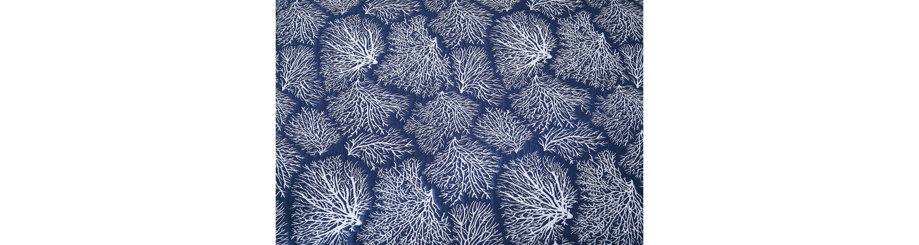 Blue Coral Jaquard Full/Queen 3-Piece Quilt Set