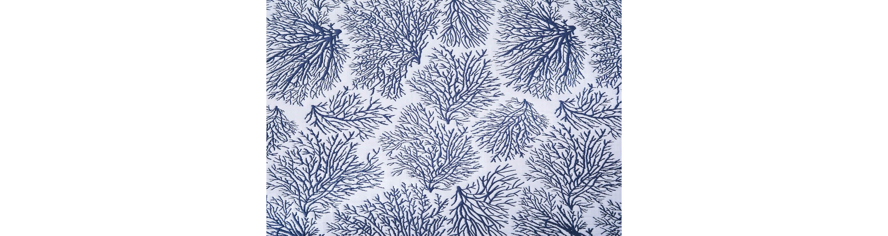 Blue Coral Jaquard Full/Queen 3-Piece Quilt Set