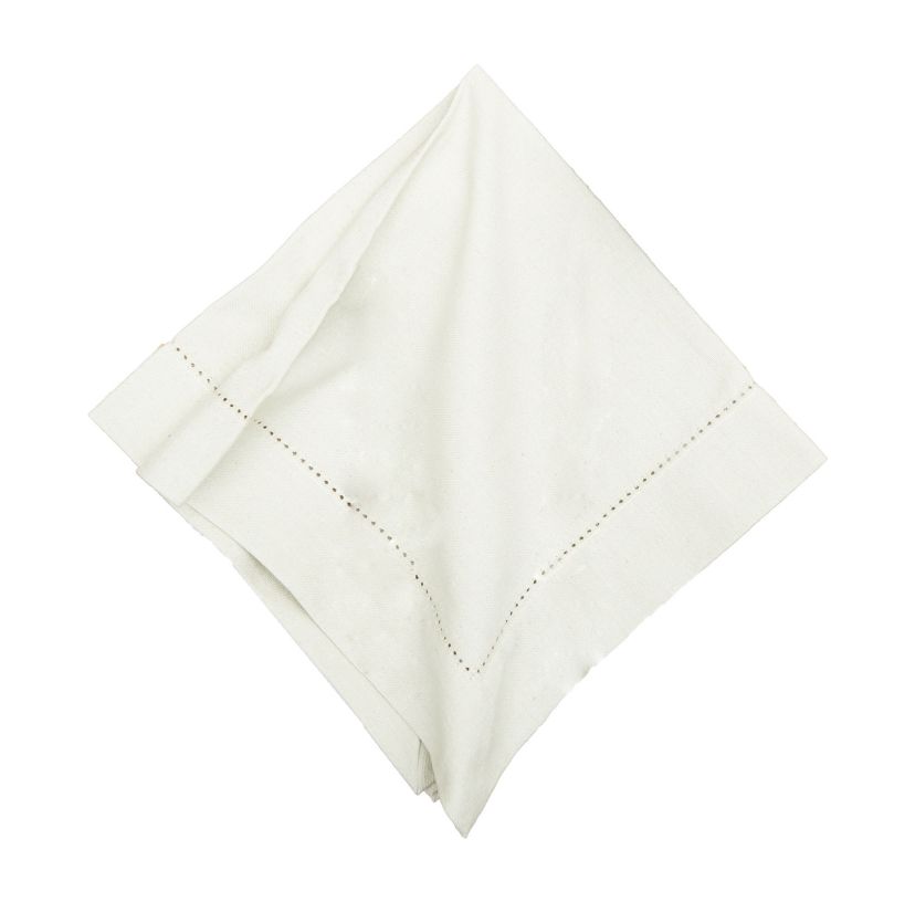 Hemstitch Solid Pebble Beige Napkin, Set of 6