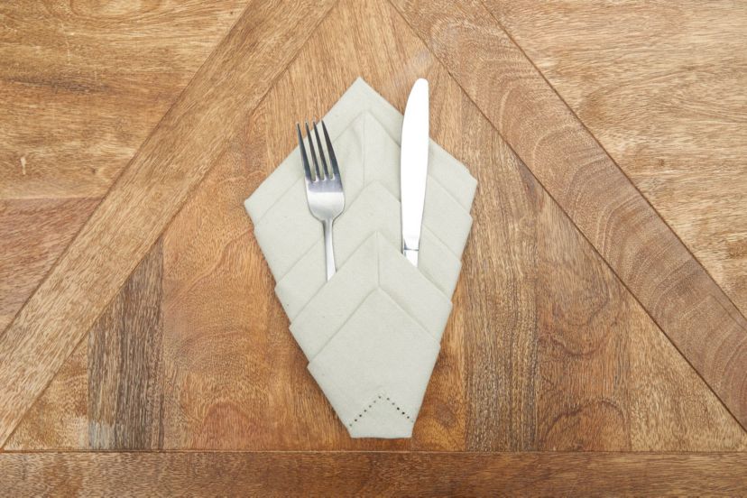Hemstitch Solid Pebble Beige Napkin, Set of 6