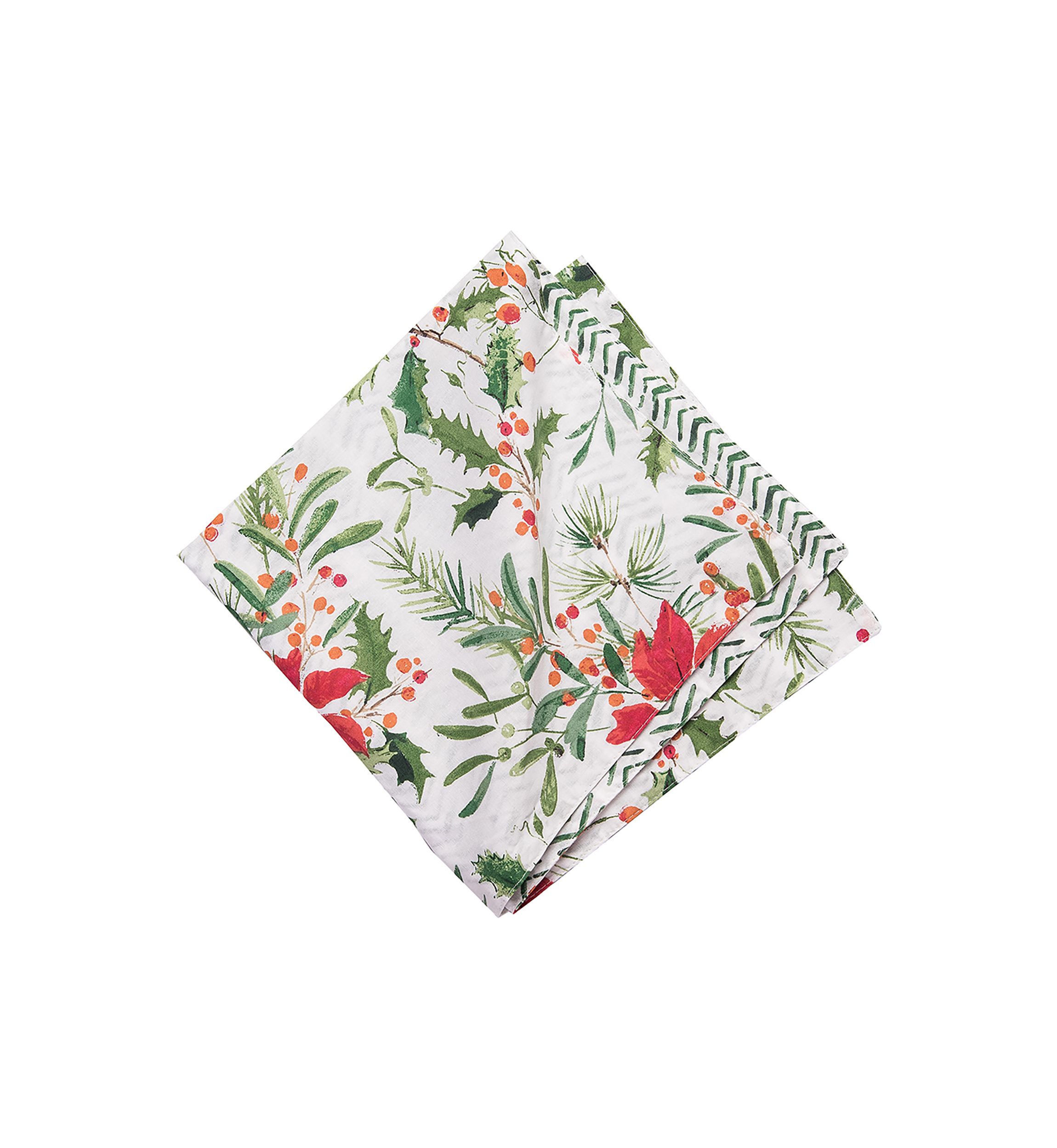 Silver Poinsettia Napkin