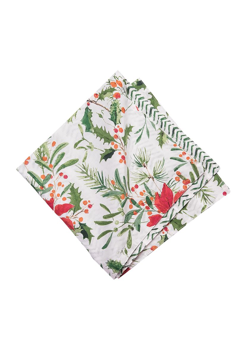 Silver Poinsettia Napkin