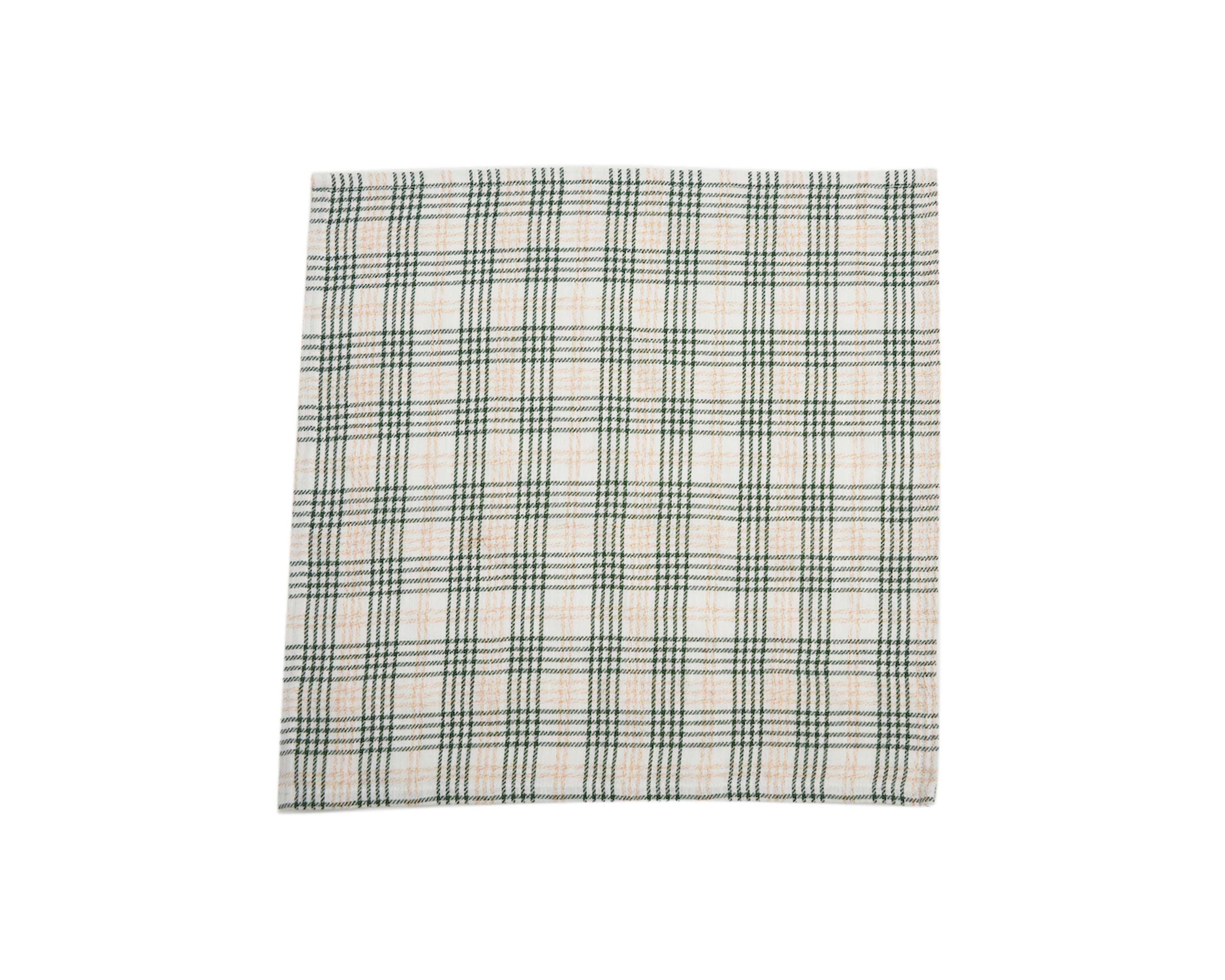 Sage & Gold Plaid Cotton Napkin Set of 6
