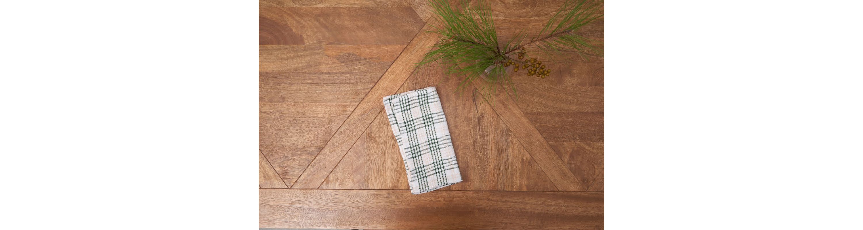 Sage & Gold Plaid Cotton Napkin Set of 6