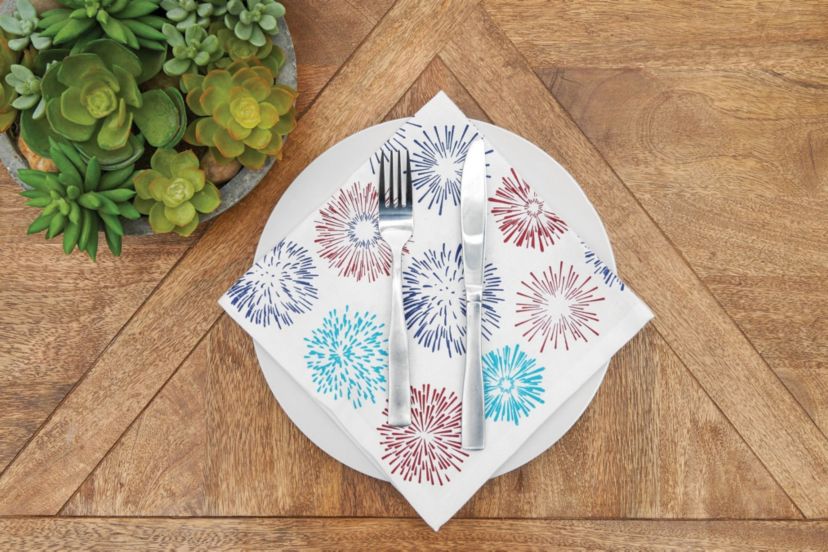 Firework Sparkle July 4th Napkin Set of 6
