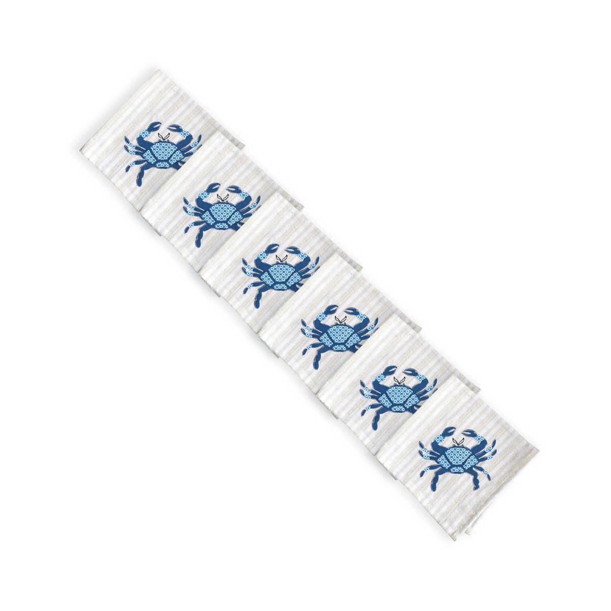 Crab Stripe Napkin Set of 6