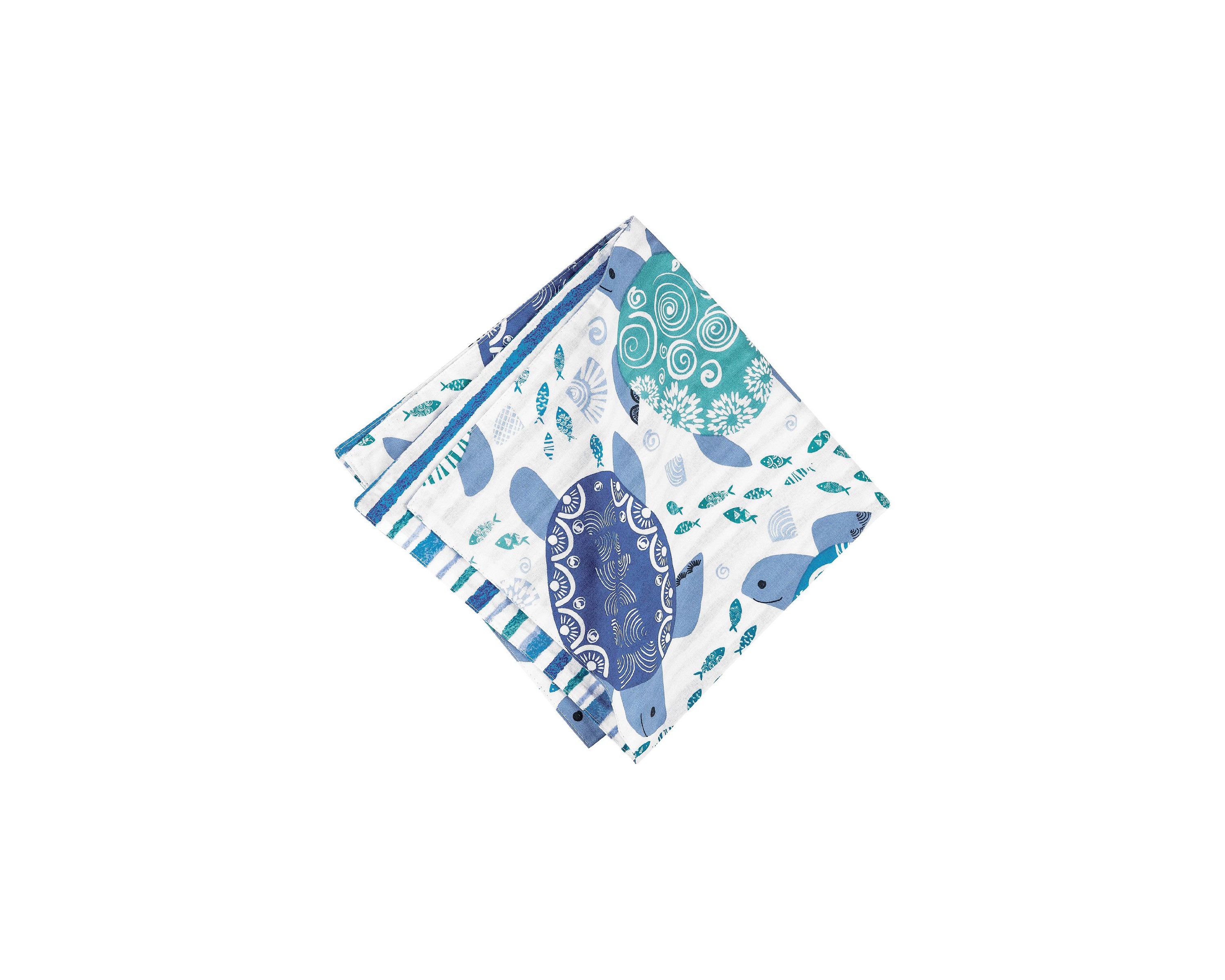 Turtle Bay Reversible Blue Coastal Napkin Set of 6