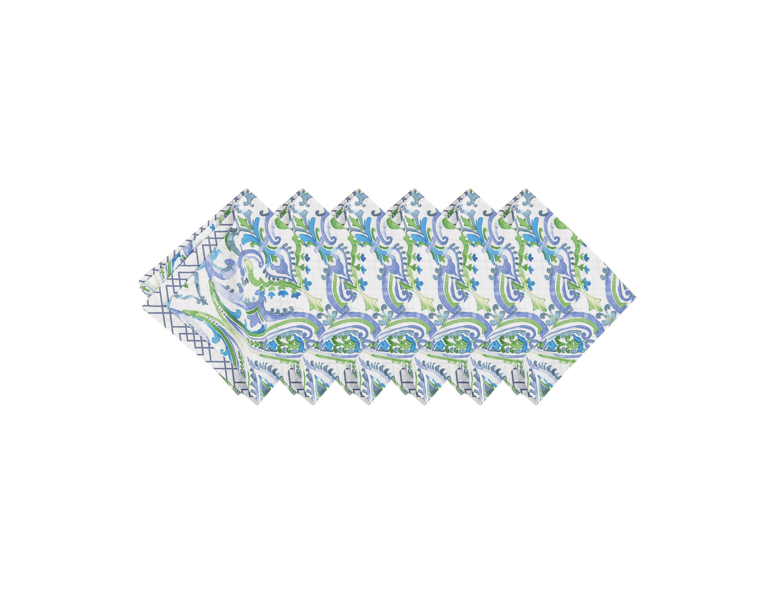 Juliet Reversible Bright Paisley Napkin Set of 6