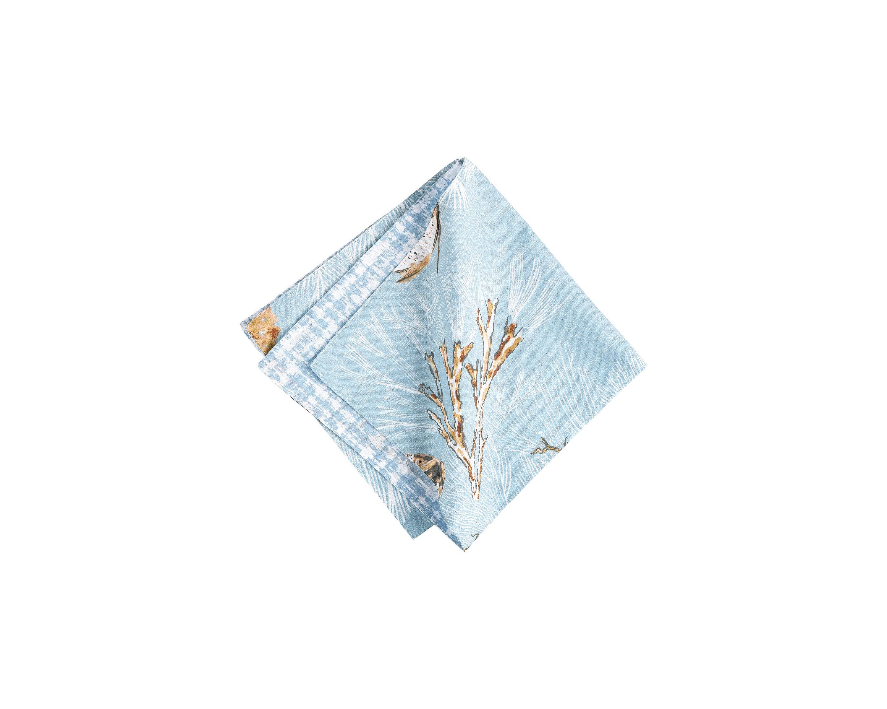 Meraki Island Reversible Blue Coastal Napkin Set of 6