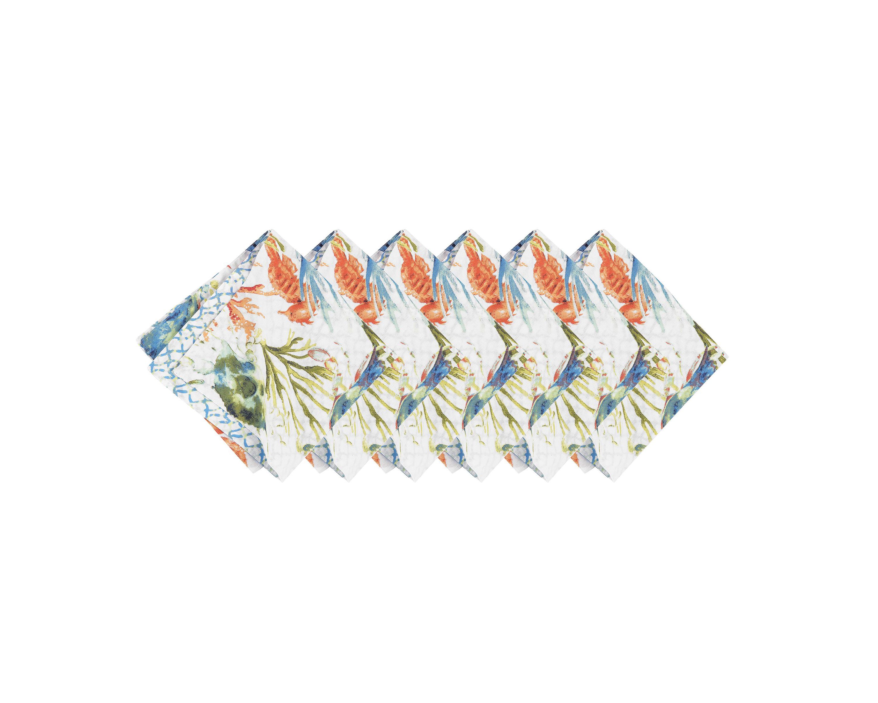 Marino Reversible Colorful Coastal Napkin Set of 6