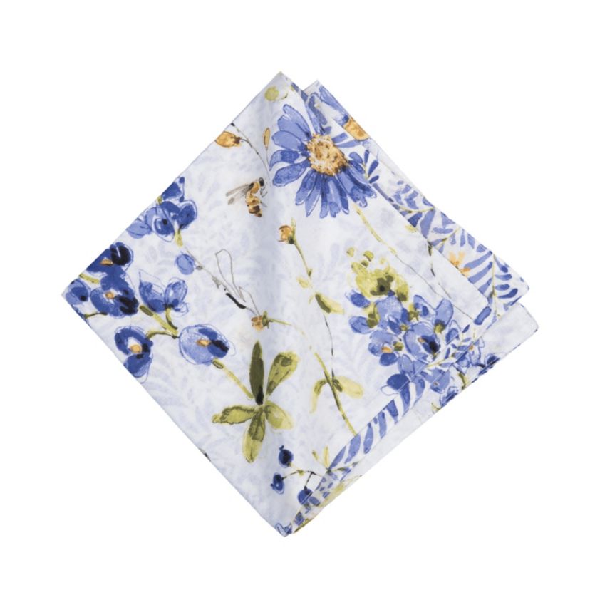 Lovely Blues Floral Cotton Napkins Set of 6