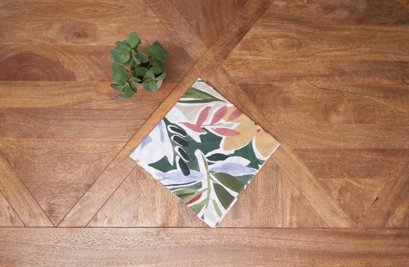Joelle Floral Flowers Palm Leaf Cotton Vibrant Cotton Napkins Set of 6
