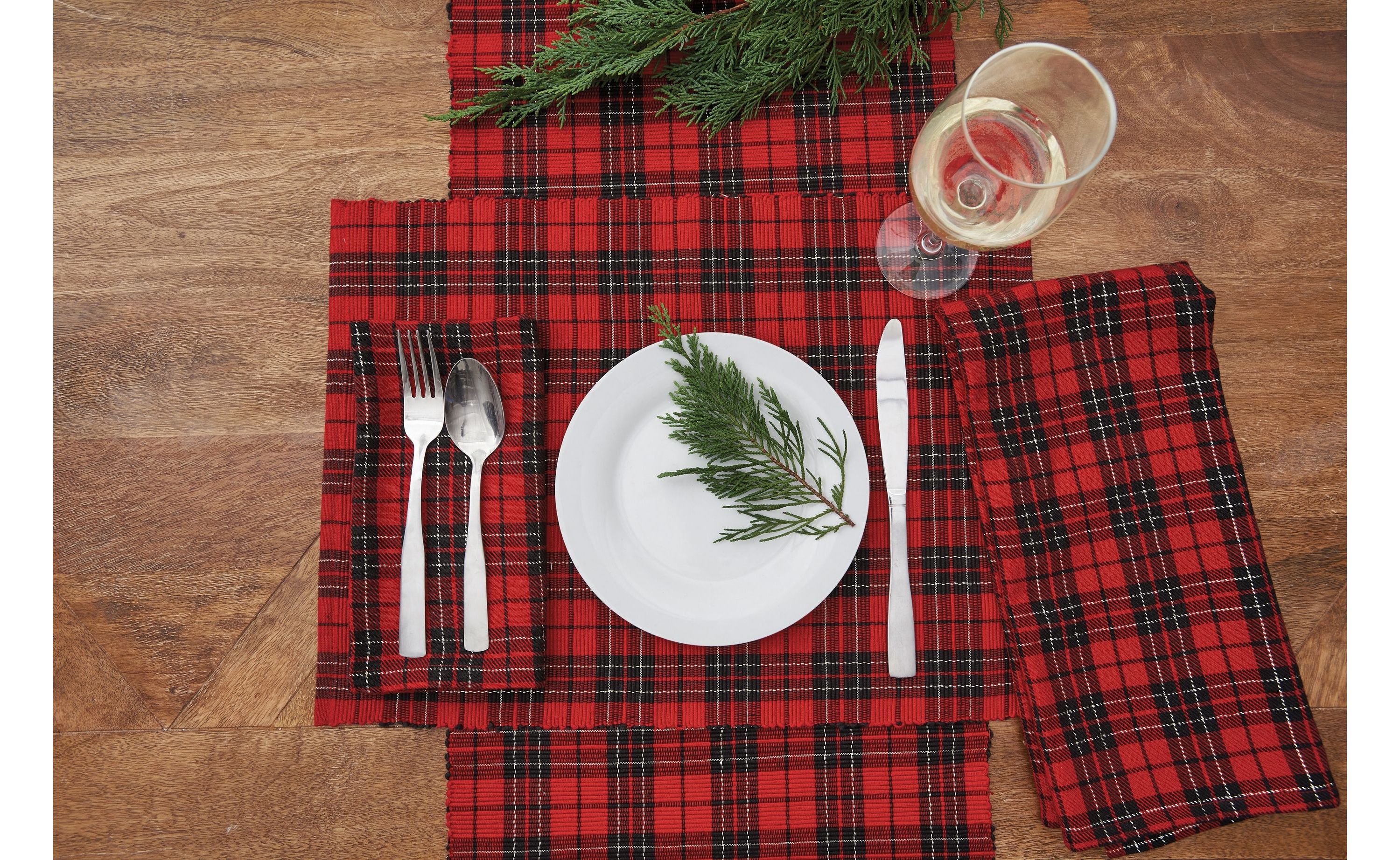 Red Black Plaid Placemat
