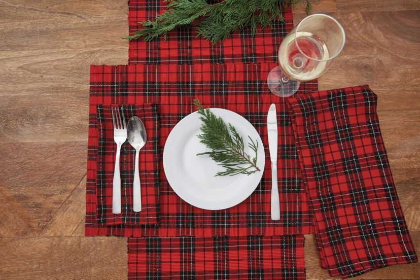Red Black Plaid Placemat