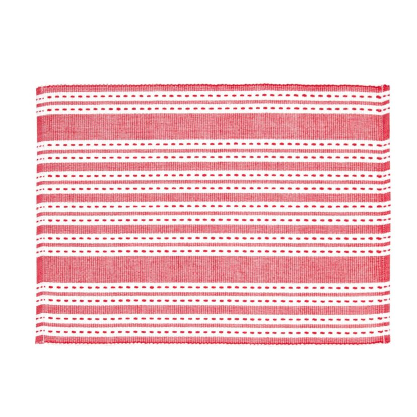 Warner Scarlet Woven Reversible Placemat Set of 6