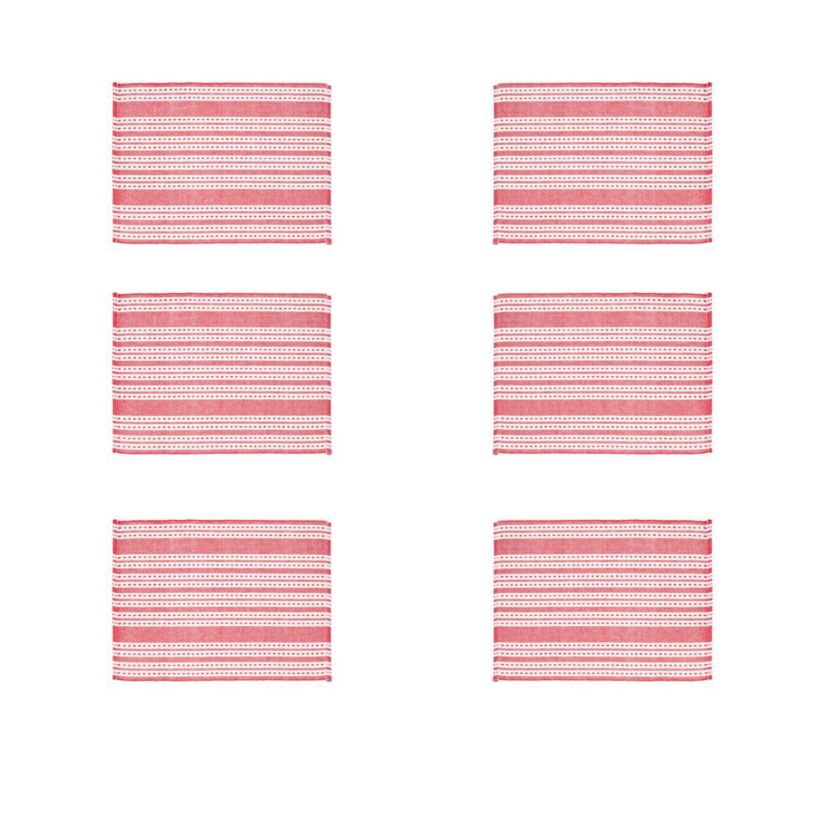 Warner Scarlet Woven Reversible Placemat Set of 6