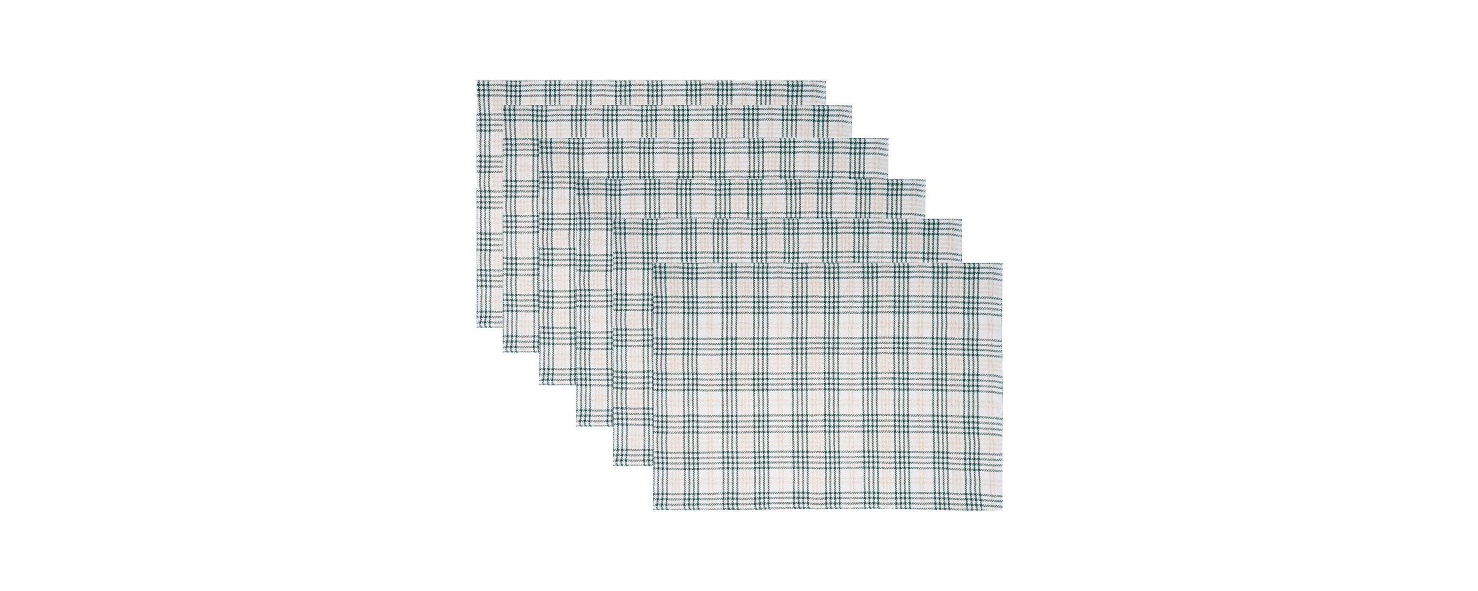 Sage & Gold Plaid Placemats Set of 6