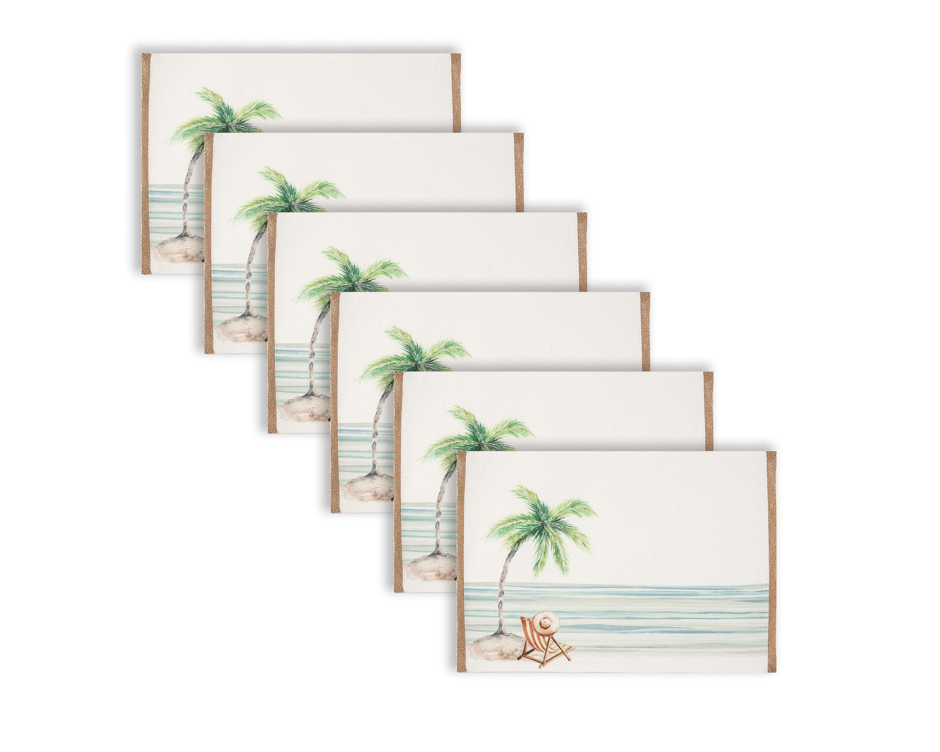 Life Is Better At The Beach Embroidered Placemat Set of 6