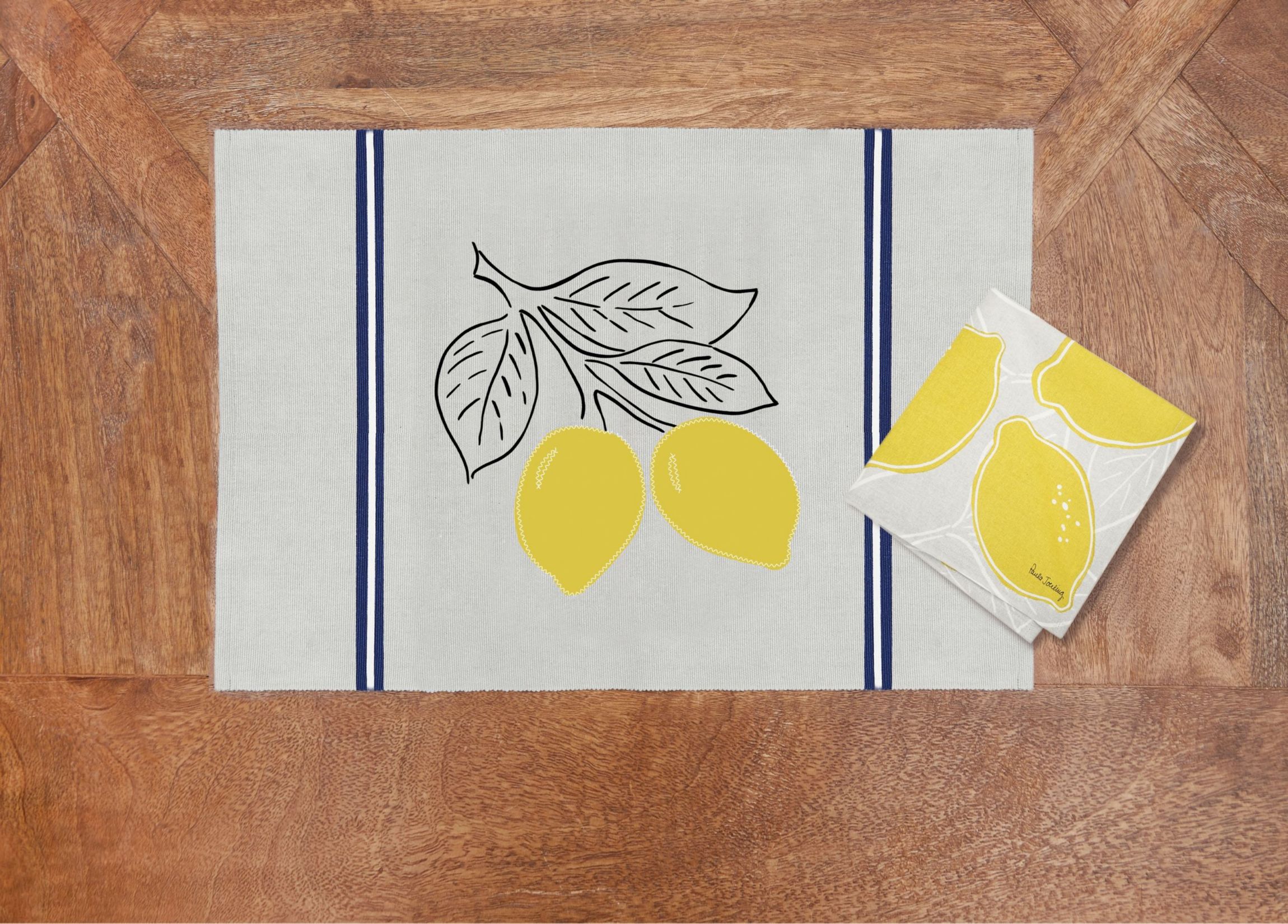 Lemon Stripe Placemat Set of 6