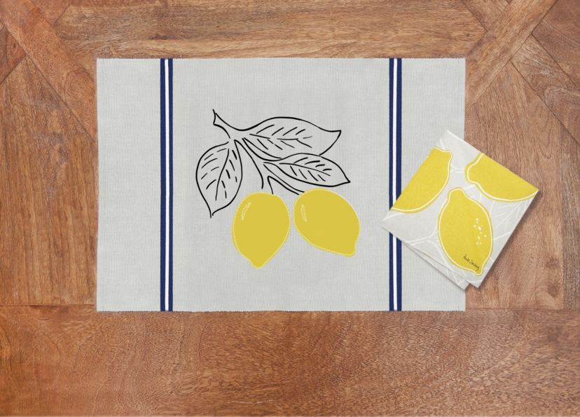 Lemon Stripe Placemat Set of 6
