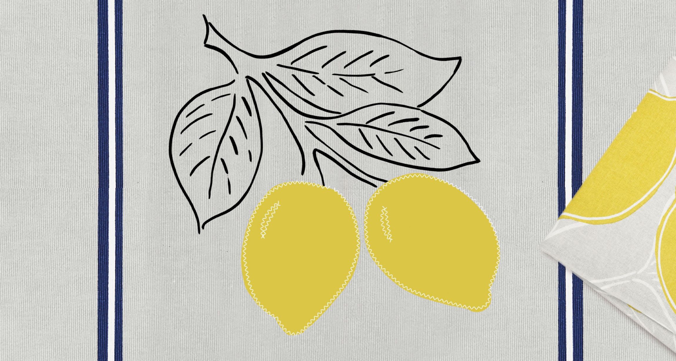 Lemon Stripe Placemat Set of 6