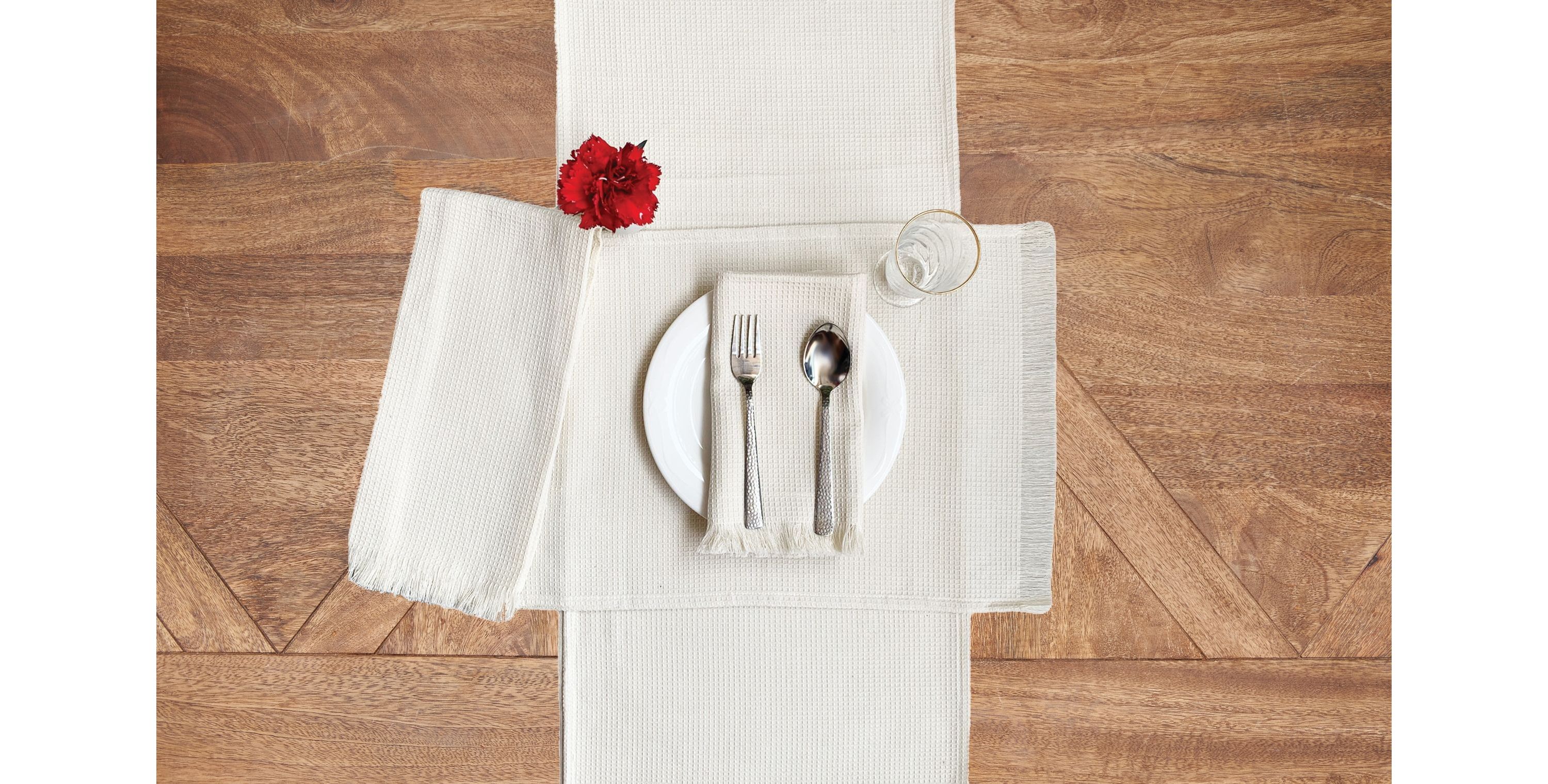 Waffle Weave Ivory Placemat Set of 6