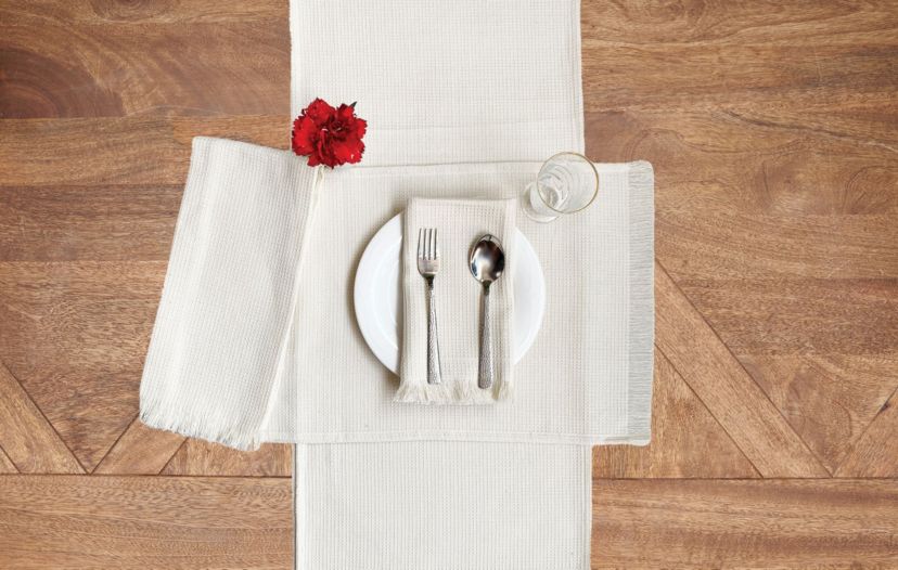 Waffle Weave Ivory Placemat Set of 6
