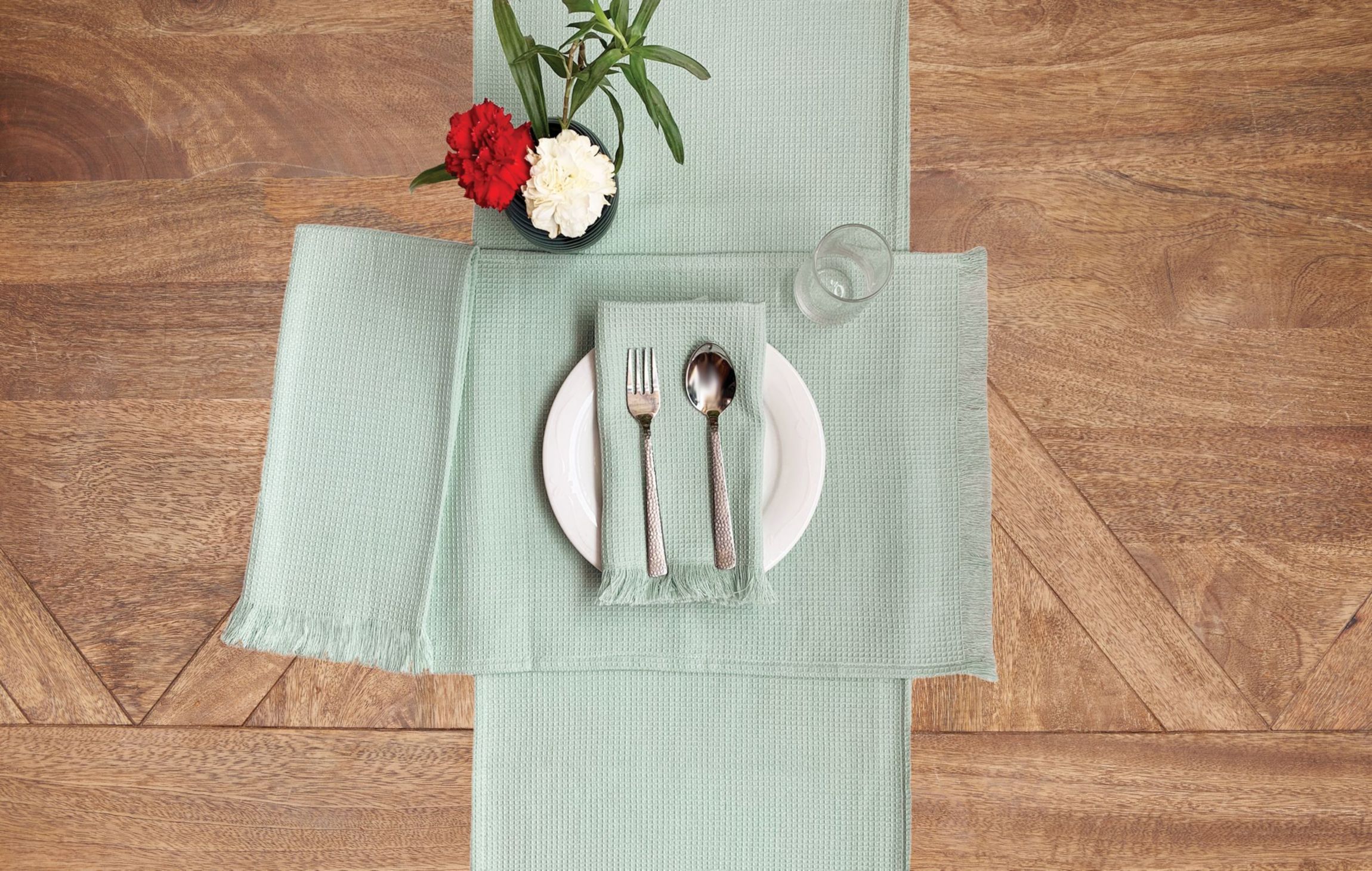 Waffle Weave Seaglass Placemat Set of 6