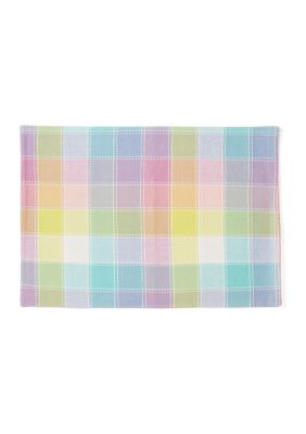 C&F Home Hana Color Block Plaid Placemat, 13 x 19
