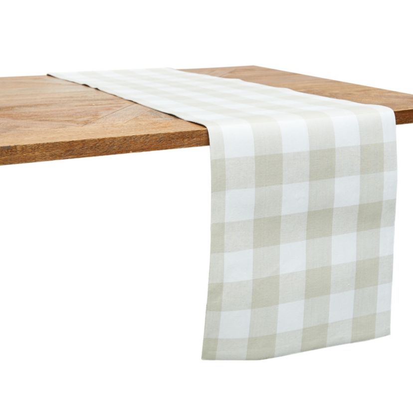 Franklin Pebble Gingham Check Table Runner