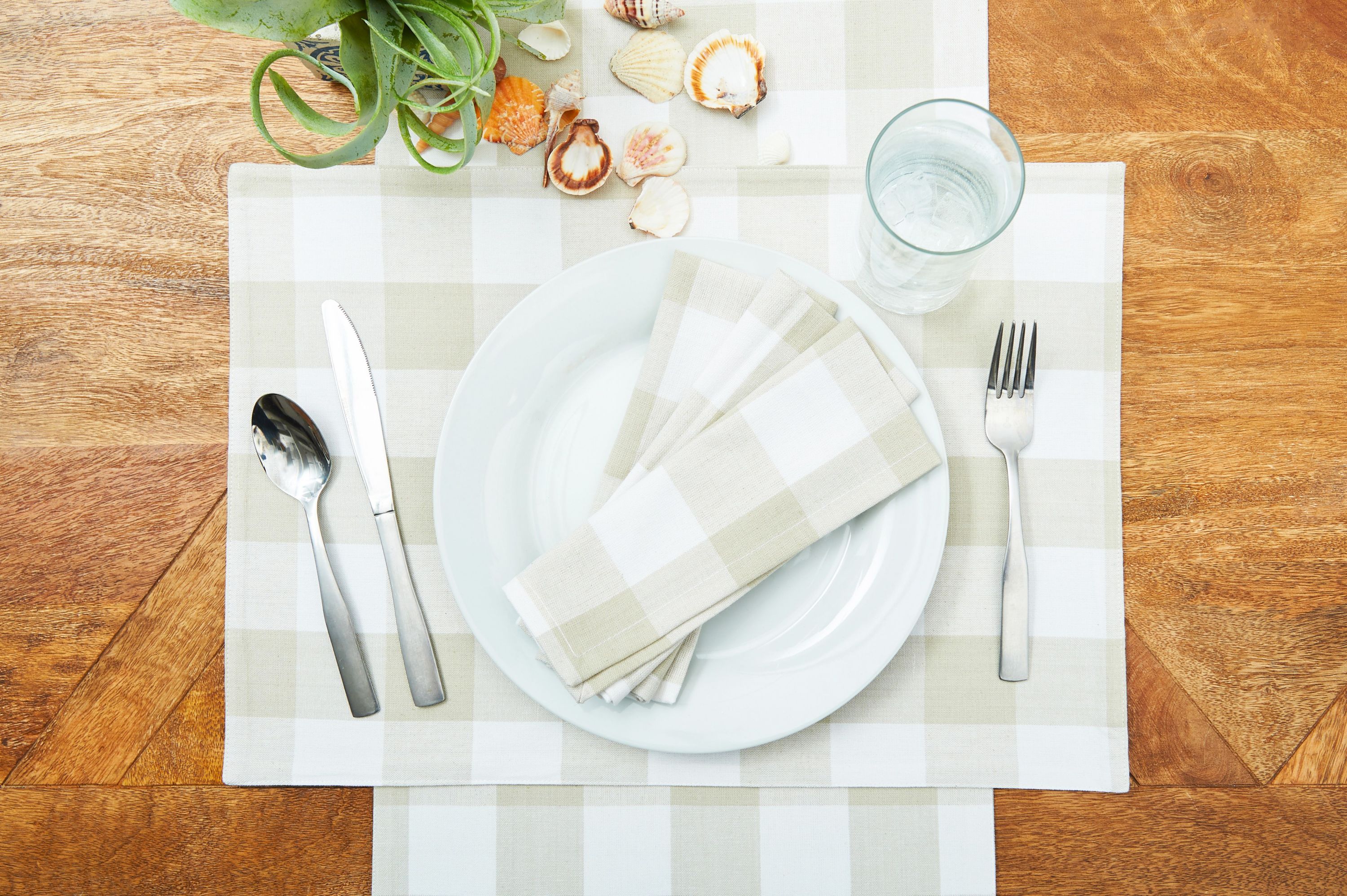 Franklin Pebble Gingham Check Table Runner