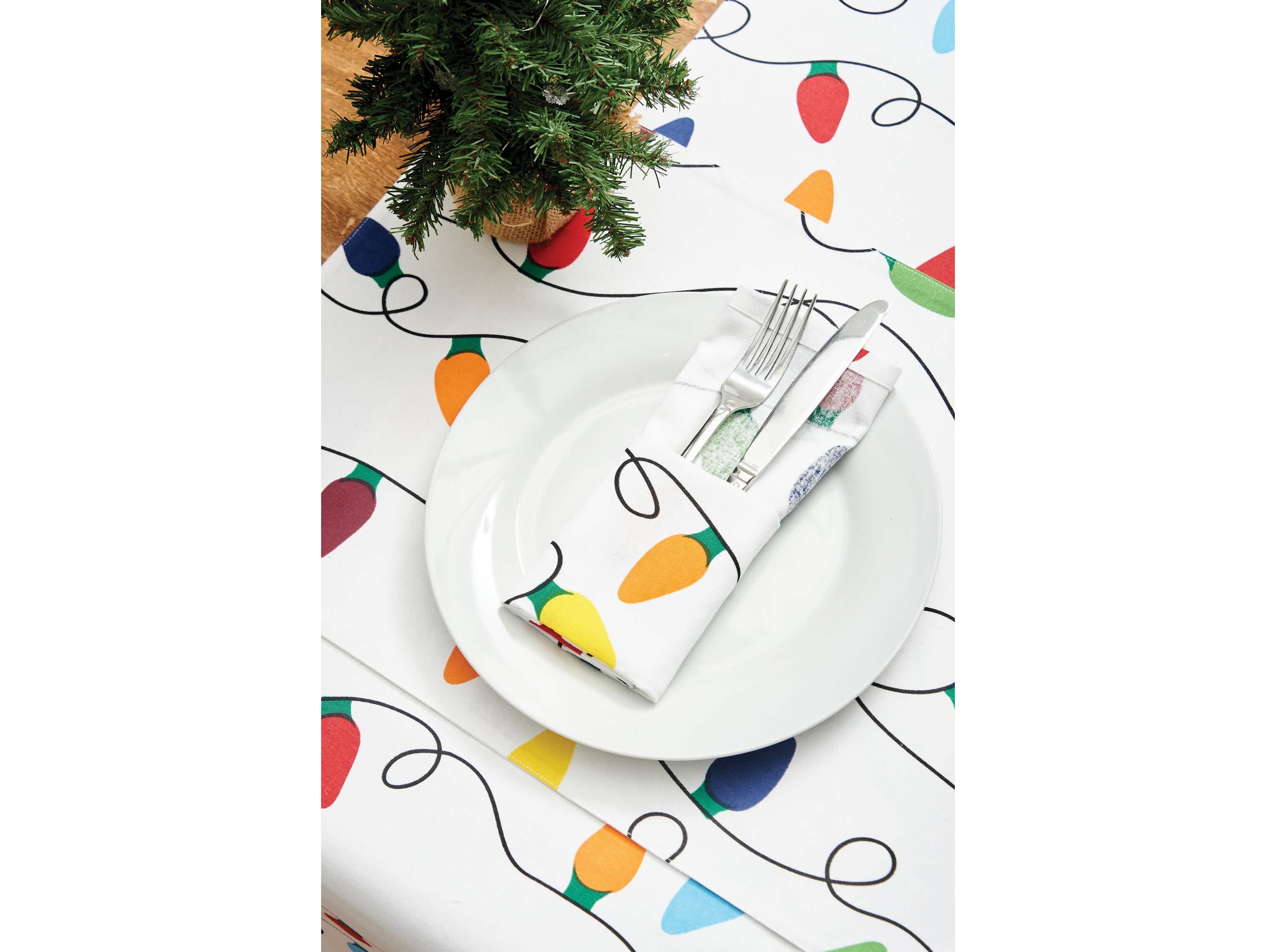 Christmas Light Printed Holiday Table Runner