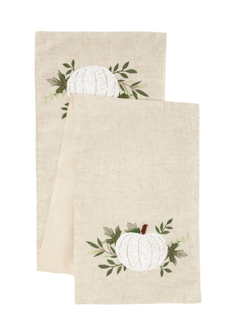 White Pumpkin Botanical Table Runner