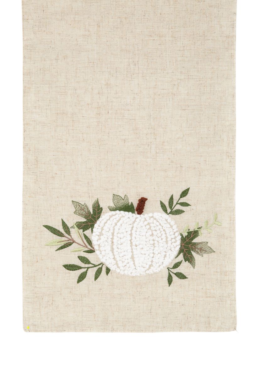 White Pumpkin Botanical Table Runner