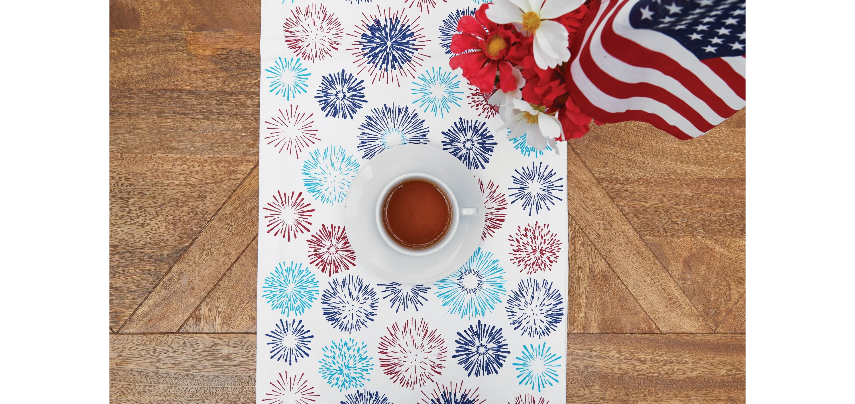 14" x 72" Firework Sparkle July 4th Table Runner