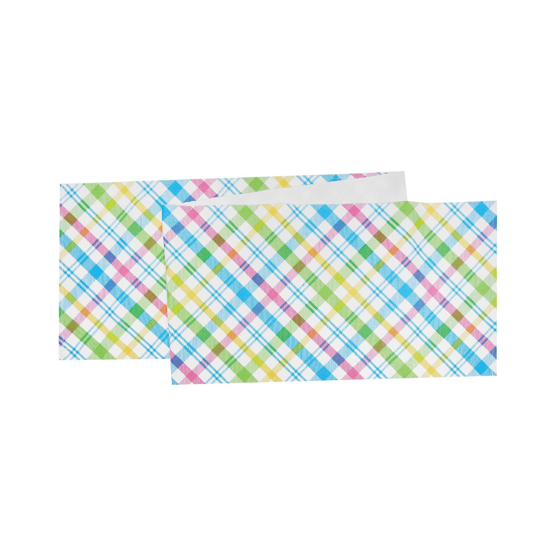 13" x 72" Spring Blossom Plaid Table Runner