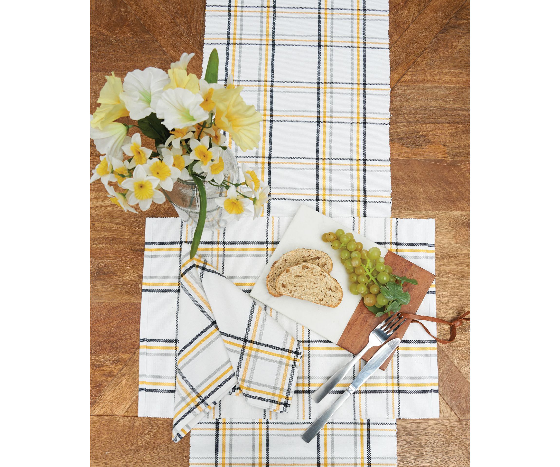Honey Bee Plaid Table Runner