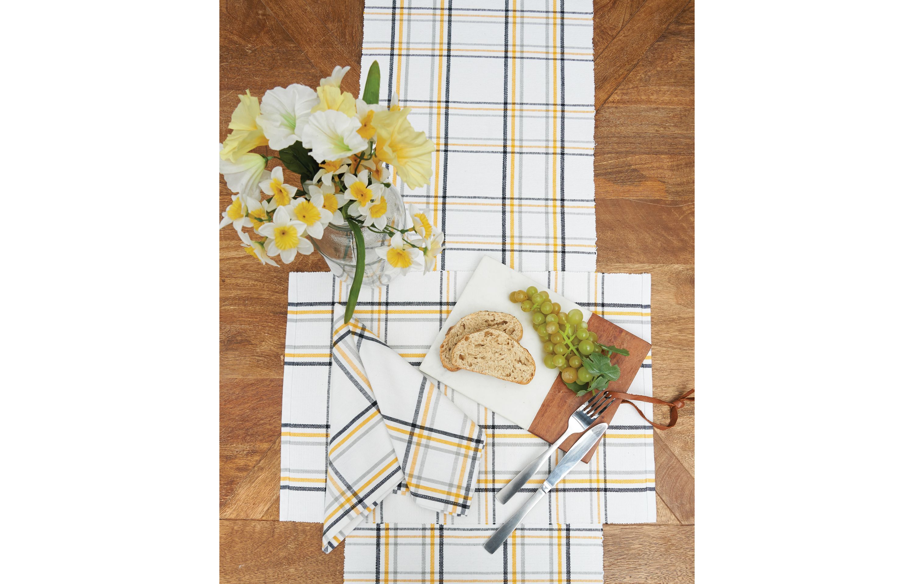 Honey Bee Plaid Table Runner