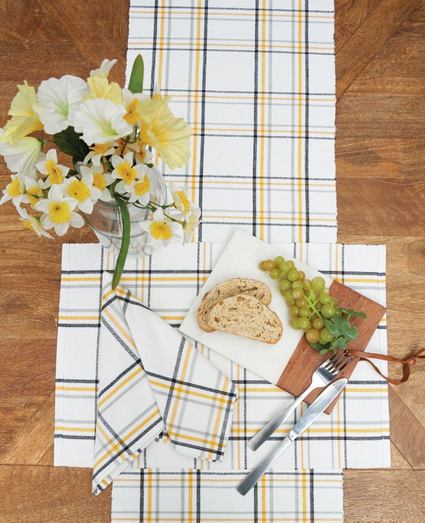 Honey Bee Plaid Table Runner