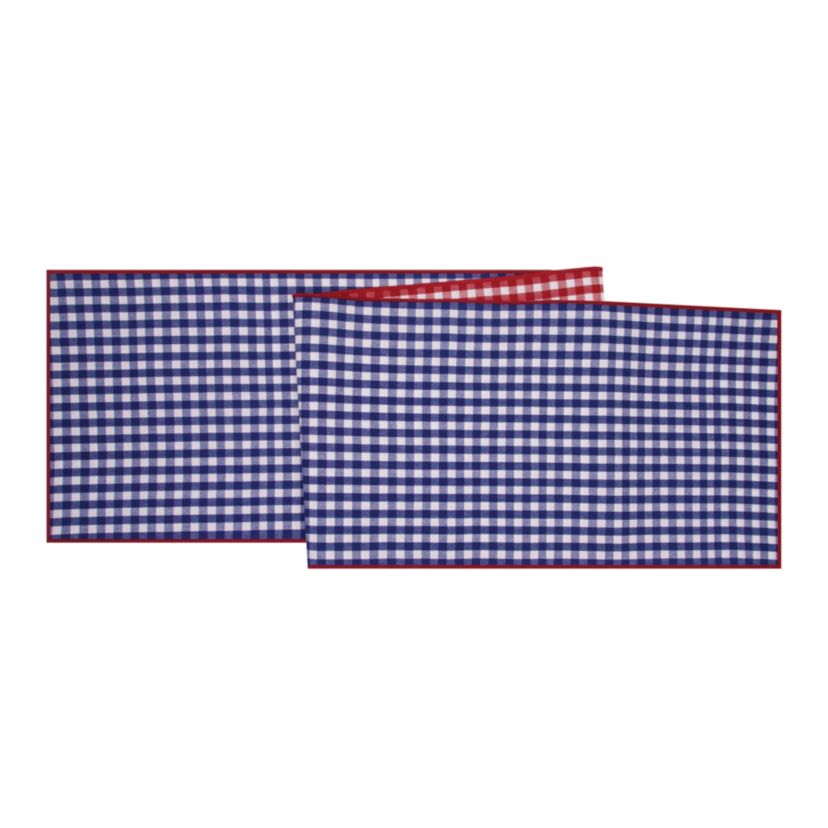 Americana 4th of July Reversible Plaid Cotton Runner