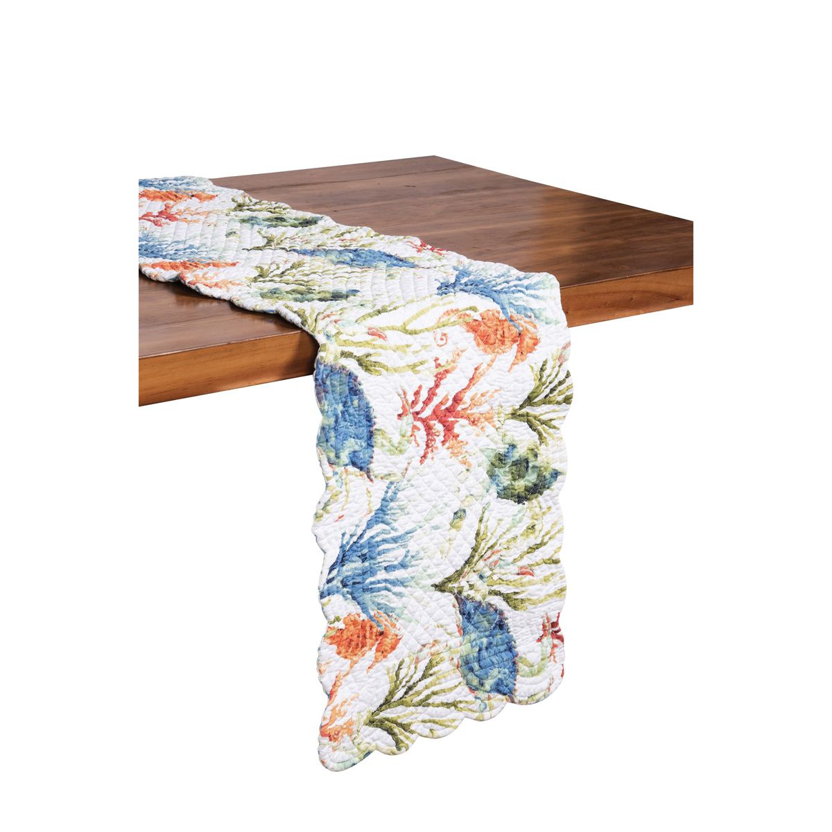 51" x 14" Marino Quilted Reversible Colorful Coastal Table Runner