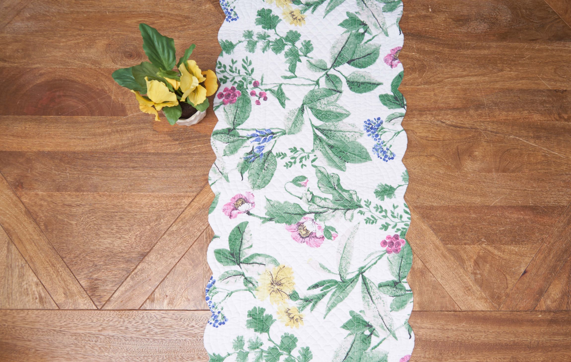 Marcy Blooms Rectangle Cotton Table Runner