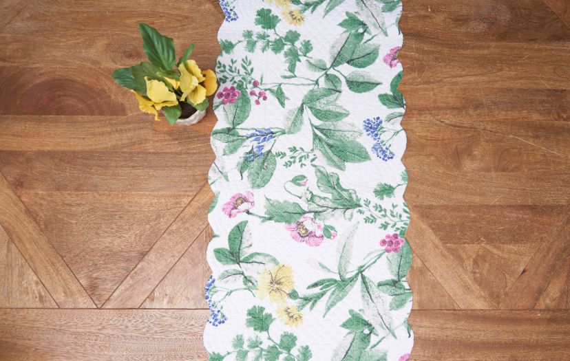 Marcy Blooms Rectangle Cotton Table Runner