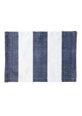 C&F Home Cabana Stripe Placemat, Navy Blue, 14 x 20